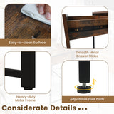 2-Drawer Home Office Desk with Steel Frame