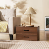 2-Drawer Stackable Horizontal Storage Cabinet Dresser Chest with Handles