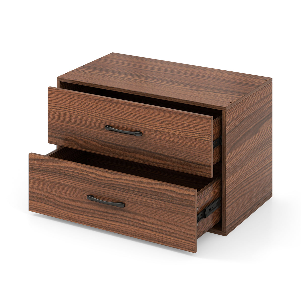 2-Drawer Stackable Horizontal Storage Cabinet Dresser Chest with Handles