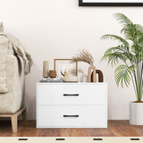 2-Drawer Stackable Horizontal Storage Cabinet Dresser Chest with Handles