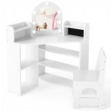 2-In-1 Kids Vanity Set with Lights for Toddlers 3+ Years Old