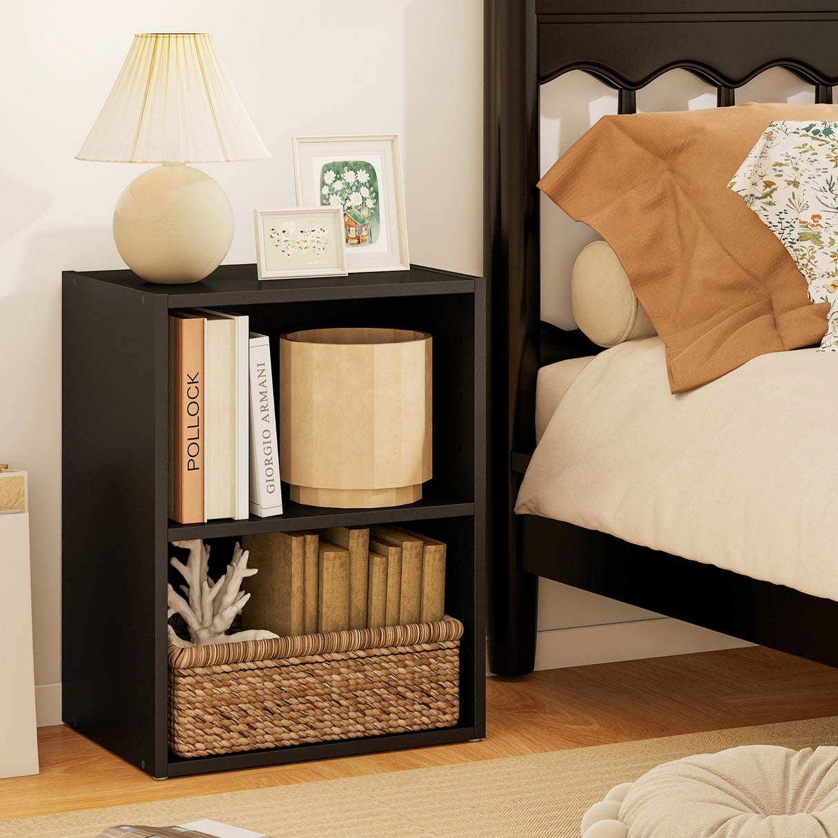 2-Layer Multifunctional Furniture Display Cabinet with Large Capacity Storage Space