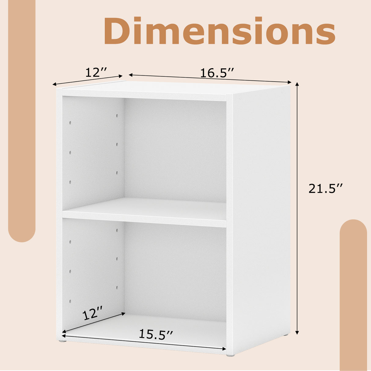 2-Layer Multifunctional Furniture Display Cabinet with Large Capacity Storage Space