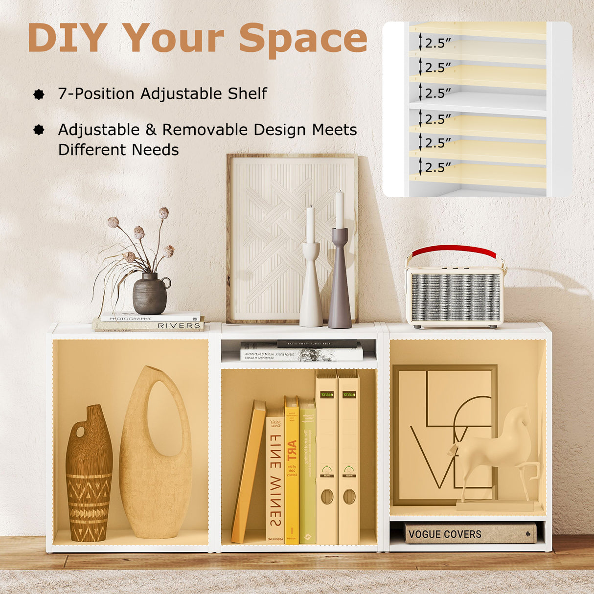 2-Layer Multifunctional Furniture Display Cabinet with Large Capacity Storage Space