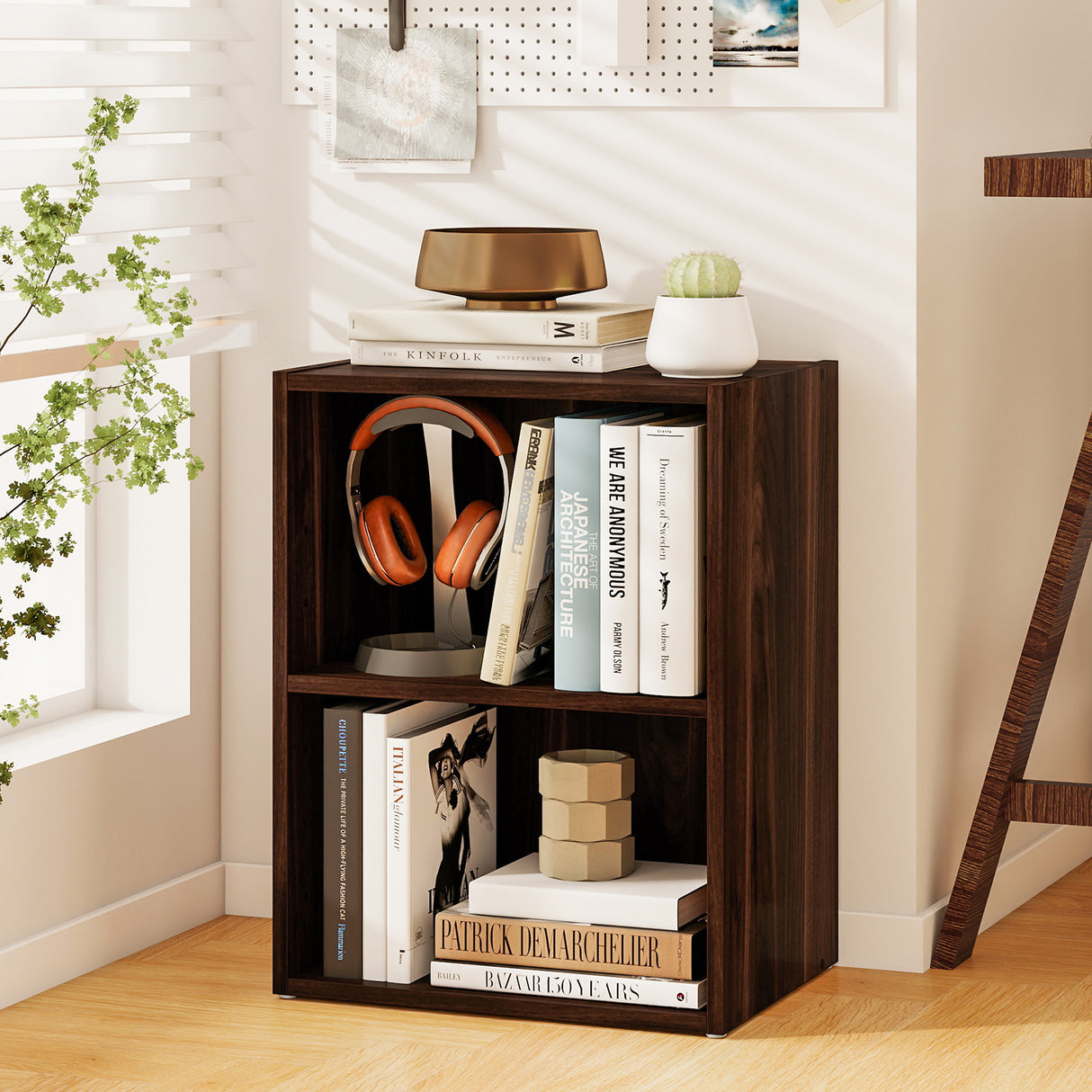 2-Layer Multifunctional Furniture Display Cabinet with Large Capacity Storage Space