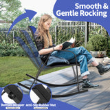 Set of 2 Heavy-Duty Metal Patio Rocking Chair with Breathable Seat Fabric