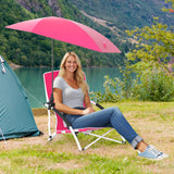 2 Pack Beach Umbrella Chair for Adults with Adjustable Parasol