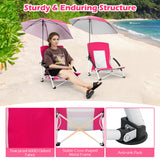 2 Pack Beach Umbrella Chair for Adults with Adjustable Parasol