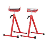 2-Pack Folding Roller Stands Portable Outfeed Supports with Adjustable Height