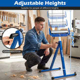 2-Pack Folding Roller Stands Portable Outfeed Supports with Adjustable Height