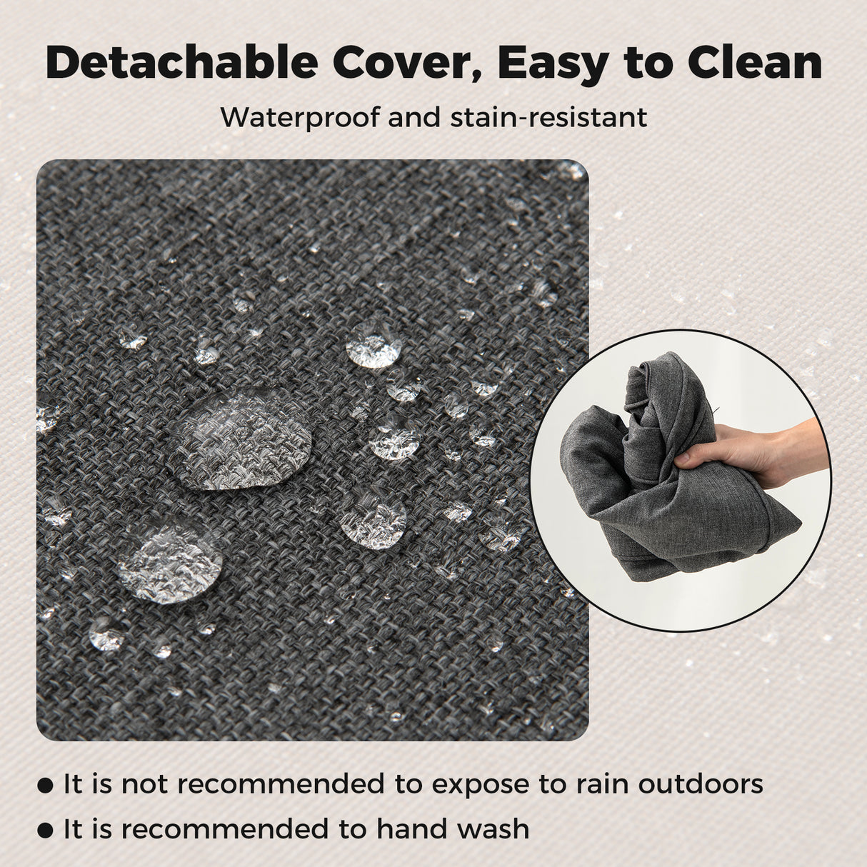 2-Pack Outdoor Patio Cushion Set with Removable Covers
