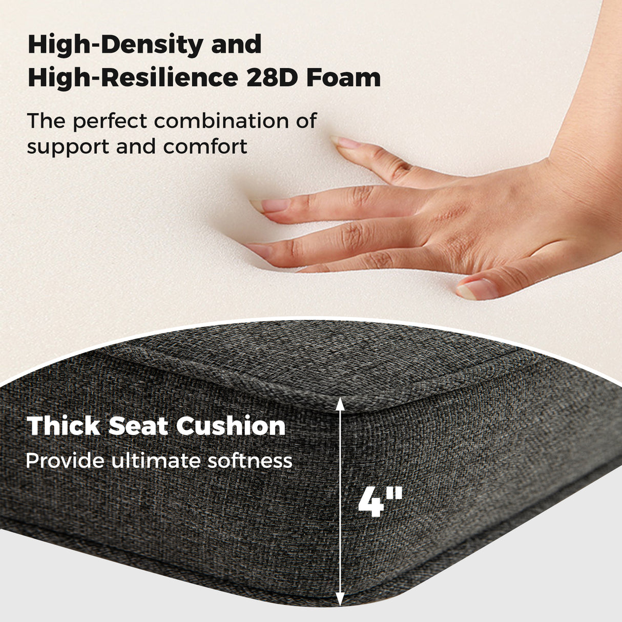 2-Pack Outdoor Patio Cushion Set with Removable Covers