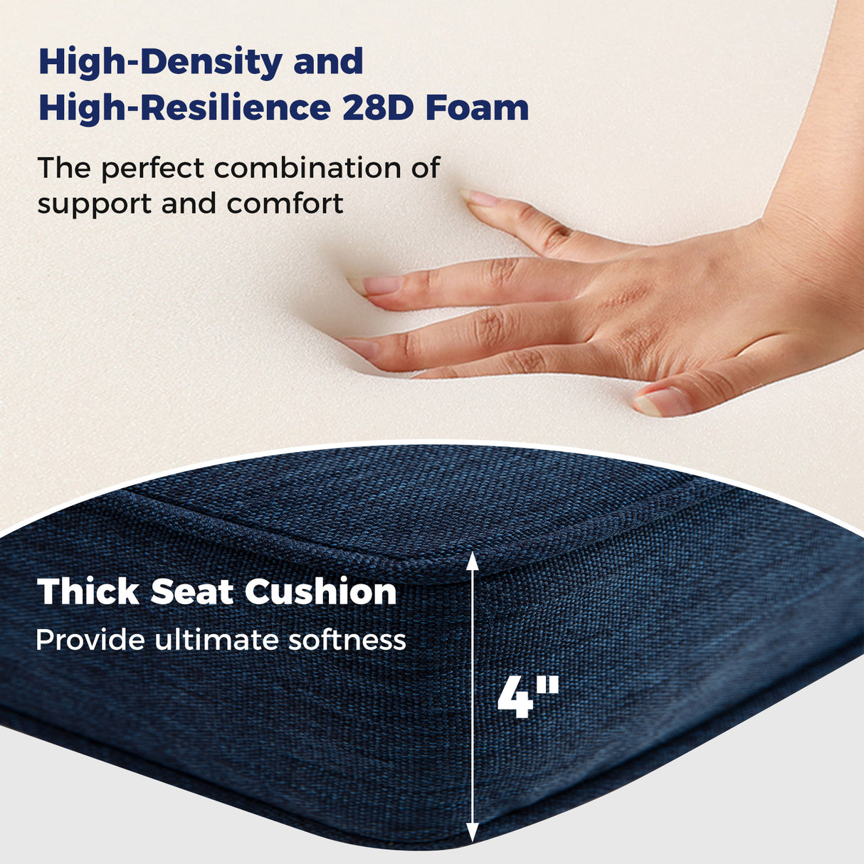 2-Pack Outdoor Patio Cushion Set with Removable Covers