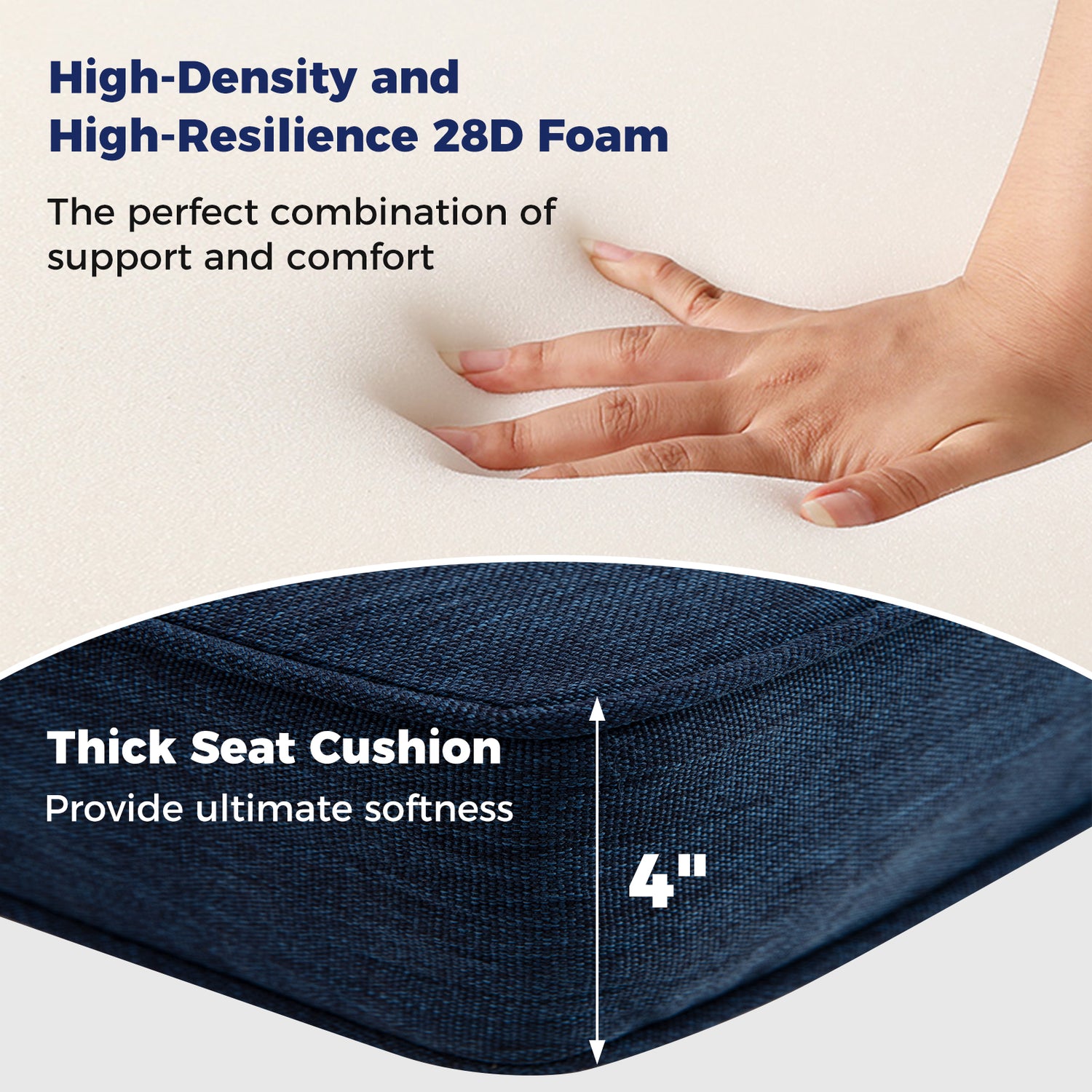 2-Pack Outdoor Patio Cushion Set with Removable Covers