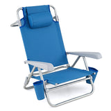 2 Pack Portable Folding Beach Chair with 7-Position Backrest
