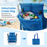 2 Pack Portable Folding Beach Chair with 7-Position Backrest