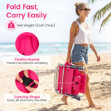 2 Pack Portable Folding Beach Chair with 7-Position Backrest