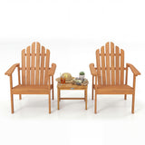 2-Pack/1-Pack Stackable Adirondack Chairs with Solid Acacia Wood for Patio