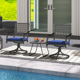 2 Pack Swivel Outdoor Chairs with Soft Cushions and Round Steel Base