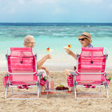 2 Packs 5-Position Outdoor Folding Backpack Beach Table Chair Reclining Chair Set