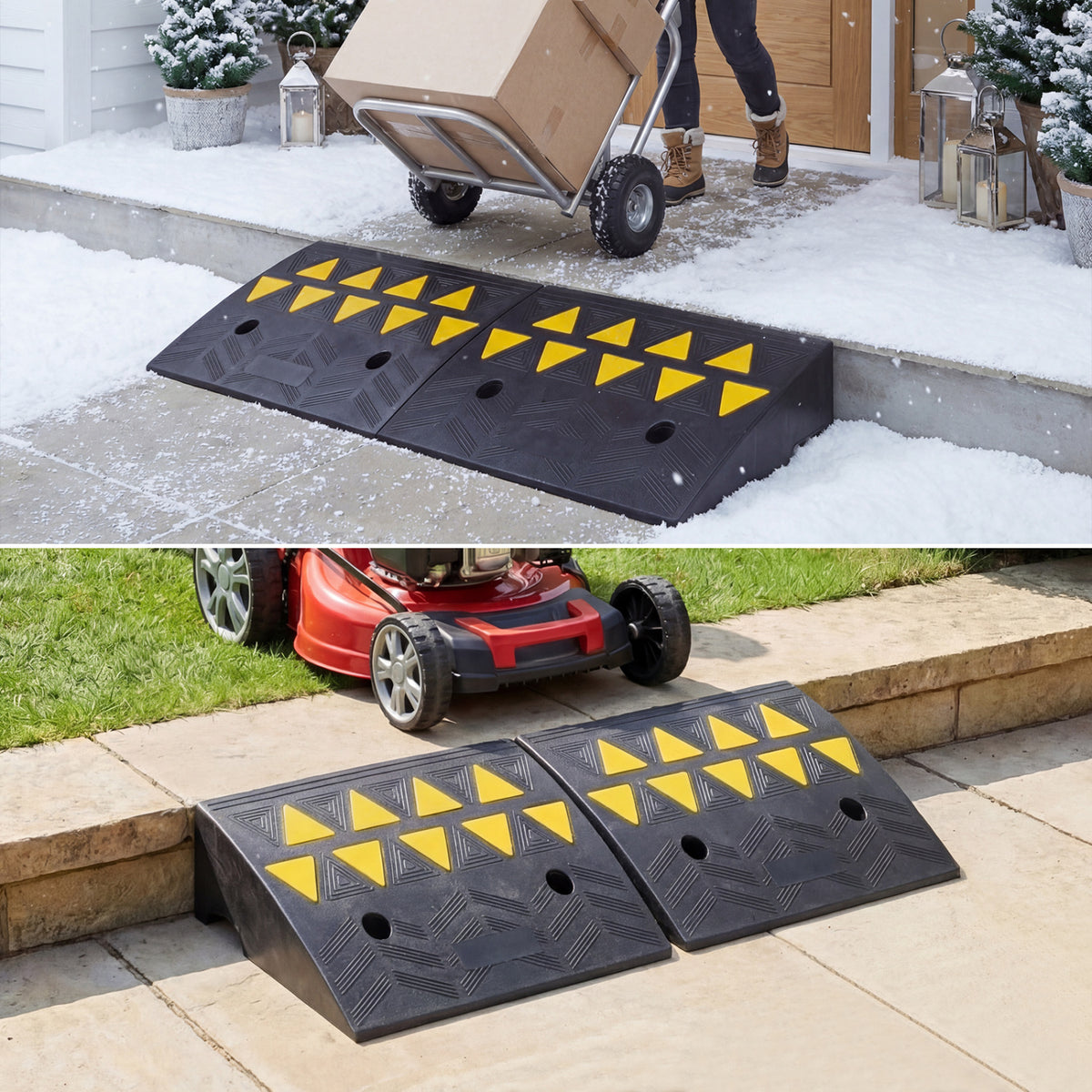2 Pcs Driveway Threshold Ramps with 5/6 Inch Rise for Medium Trucks