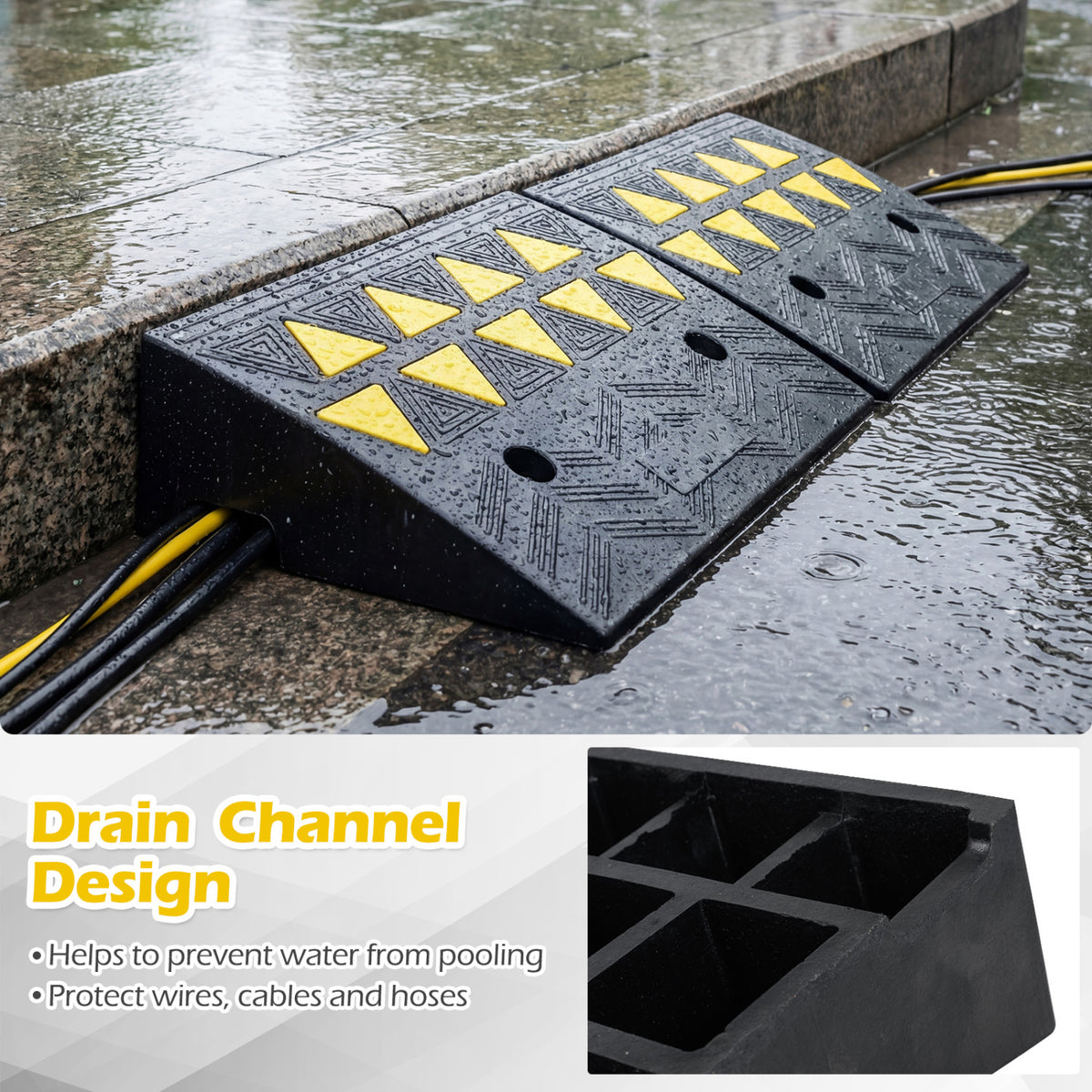 2 Pcs Driveway Threshold Ramps with 5/6 Inch Rise for Medium Trucks