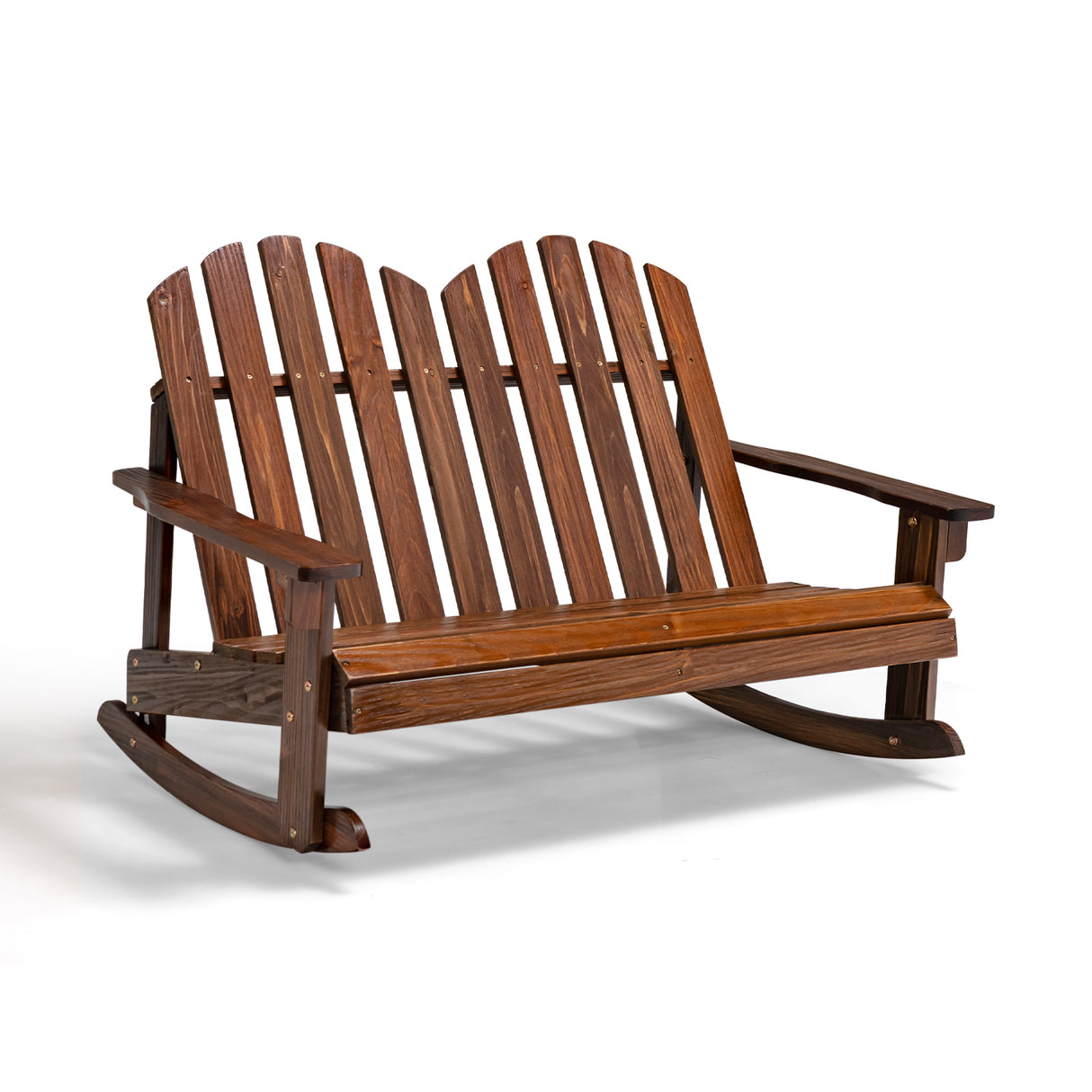 2 Person Adirondack Rocking Chair with Slatted seat