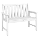 2-Person All Weather HDPE Outdoor Garden Bench with Backrest and Armrests