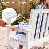 2-Person All Weather HDPE Outdoor Garden Bench with Backrest and Armrests