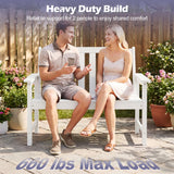 2-Person All Weather HDPE Outdoor Garden Bench with Backrest and Armrests
