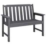 2-Person All Weather HDPE Outdoor Garden Bench with Backrest and Armrests