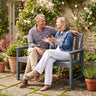2-Person All Weather HDPE Outdoor Garden Bench with Backrest and Armrests