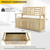 2-Person Garden Bench with 49 Gal Storage Bench and Backrest ï»¿-Natural