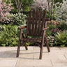 Log Wood Patio Chair with Slatted Backrest for Deck Backyard