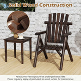 Log Wood Patio Chair with Slatted Backrest for Deck Backyard