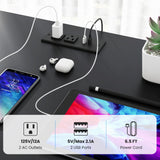 2-Person Reversible Computer Desk Long Office Desk with LED Lights