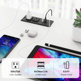 2-Person Reversible Computer Desk Long Office Desk with LED Lights