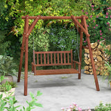 2-Person Wooden Outdoor Porch Swing with 500 lbs Weight Capacity