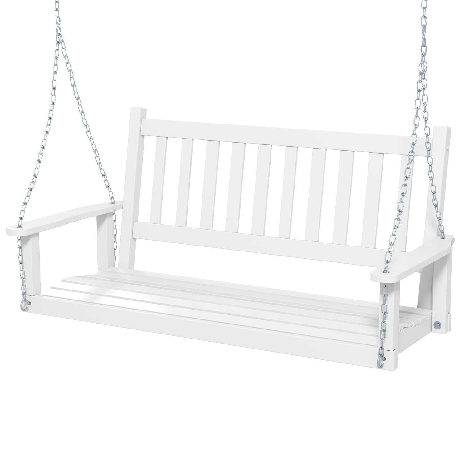 2-Person Wooden Outdoor Porch Swing with 500 lbs Weight Capacity