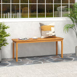 Acacia Wood Outdoor 48" Long Patio Dining Bench