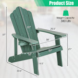 2 Pieces Adirondack Chair Set with Ergonomic Design for Porch and Backyard