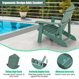 2 Pieces Adirondack Chair Set with Ergonomic Design for Porch and Backyard
