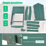 2 Pieces Adirondack Chair Set with Ergonomic Design for Porch and Backyard