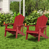 2 Pieces Adirondack Chair Set with Ergonomic Design for Porch and Backyard