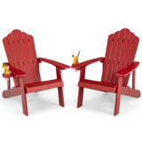2 Pieces Adirondack Chair Set with Ergonomic Design for Porch and Backyard