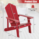 2 Pieces Adirondack Chair Set with Ergonomic Design for Porch and Backyard
