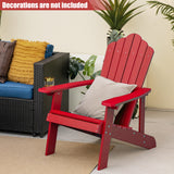 2 Pieces Adirondack Chair Set with Ergonomic Design for Porch and Backyard