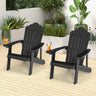 2 Pieces Adirondack Chair Set with Ergonomic Design for Porch and Backyard