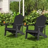 2 Pieces Adirondack Chair Set with Ergonomic Design for Porch and Backyard