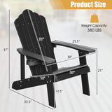 2 Pieces Adirondack Chair Set with Ergonomic Design for Porch and Backyard